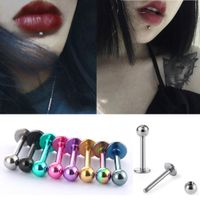 8pc 16g Gauge Surgical Steel Eyebrow Lip Bars Tragus Rings Straight Barbell Bar Rainbow Lot Piercing