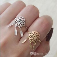 Wholesale Dream Catcher Rings Bohemian Ring For Girl Ladies Silver Gold Tone Alloy Infinity Open