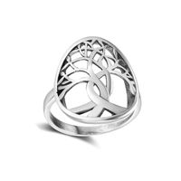 Wholesale Vintage Unique Tree Of Life Hollow Jewelry Sterling Silver Statement Ring Exaggerate Hollow Out Women Jewelry Elegant Lady Jewelry Gift