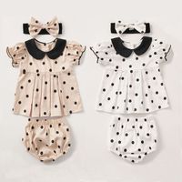 Wholesale Dot Baby Girl Clothing Sets PC Little Girls Fashion Suit Style Short Sleeve Romper Diaper Cover with Headband Cute Summer Outfits