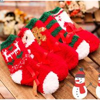 Baby Girls Boys Winter Warm Super Cute Christmas Soft Booties Cotton Socks One Size Green Santa