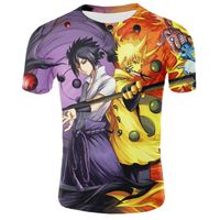 été Hommes Vêtements T Shirt Femmes Personnages D Anime Naruto Sasuke Dessin Animé Impression 3d T Shirt T Shirt Manga Naruto