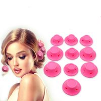 Wholesale silicone curlers set Hairstyle Soft Hair Care DIY Peco Roll Hair Style Roller Curler Salon Soft Silicone Pink Color Hair Roller