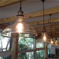 Clear Glass Shade Ceiling Vintage Retro Pendant Lamp Light Pendant Lights Restaurant Hanging Lamp Light Fixtures