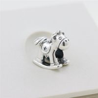 Wholesale 2020 New Sterling Silver Rocking Horse Charm Bead Fits European Pandora Style Jewelry Bracelets Necklace