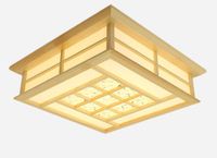 Japanese Tatami Style Ultrathin Led Square Wooden Ceiling Lamp Wood Ceiling Light Fixture Living Room Remote Controlled Optional Llfa