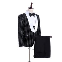 Wholesale Hot Sale Shawl Lapel Groomsmen One Button Wedding Groom Tuxedos Men Suits Wedding Prom Dinner Best Man Blazer Jacket Tie Vest Pants