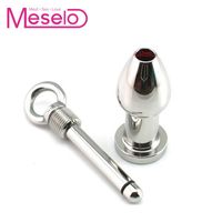 Wholesale Meselo Silver Ring Tail Meselo Metal Anal Shower Enema Nozzle Head Enema Anal Cleaning Anal Plug Sex Toys Stainless Steel Butt MX191214