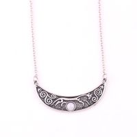 Wholesale Antique Silver Goddess Chalk Horse of Uffington Pendant Crystal Viking Nordic Rune Amulet Link Chain Necklace
