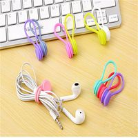 Wholesale Candy color Earphone Cord Winder Cable Holder Organizer Clips Multi Function Durable Magnet Headphones Winder Cables Drop Shipping