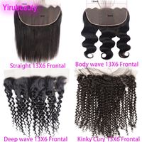 Wholesale Brazilian Virgin X6 Lace Frontal Straight Closures Body Wave Deep Wave Kinky Curly Peruvian Indian Malaysian Human Hair By