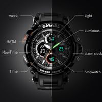 Wholesale SMAEL Sport Watch for Men New Dual Time Display Male Clock Waterproof Shock Resistant Wristwatch Digital