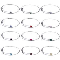 Wholesale New DIY Jewelry Expandable Wire Bangle Crystal Blank Adjustable Hand Ring For Beading Or Charm Bracelets Making Supplies In Bulk