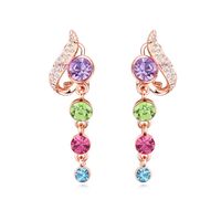 Wholesale long dange earrings made with Swarovski elements crystal for bridal wedding bijoux accessories fashion women earings jewellery gift