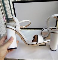 Wholesale New Arrivals Patent Leather Thrill Heels Women Unique Designer Pointed toe Dress Wedding Shoes Sexy shoes Letters heel Sandals