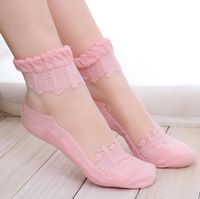 Elastische ultradünne Söckchen kurze Strümpfe Crystal Lace transparent Soft