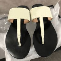 Wholesale Luxury Designer Slides Flip flops Leather thong sandal with Double Metal Black White Brown slippers Summer Beach Sandals with BOX US11