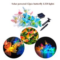 Wholesale Solar Powered LED String Lights Bulbs Waterproof Butterfly Christmas String Camping Outdoor Lighting Garden Holiday Party Modes m