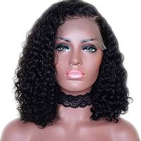Wholesale 10 Inch Curly Human Hair x6 Deep Part Lace Front Wig Nature Black Hair with Side Part Wigs Inch Density