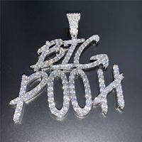 Wholesale Gold Silver Colors CZ Diamond Iced Out Letter Custom Name Necklace for Women Men with Free inch Rope Chain