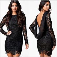 Wholesale Women Elegant Crochet Lace Embroidery Flower Casual Party Evening Mother Of Bride Special Occasion Bodycon One Piece Dress Suit