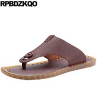 Wholesale Sandals Flat Casual Plus Size Water Large Men Leather Summer Slippers Slip On Fashion Brown Outdoor Shoes Slides Thong