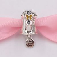 Wholesale quot Authentic Sterling Silver Beads Blooming Watering Can Charm Charms Fits European Pandora Style Jewelry Bracelets Necklace ENMX quot
