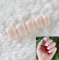Wholesale 24Pcs White Pink French False Nails Long Acrylic Classical Full Artificial Press on Nails Tips Pattern Nep Nagels Faux Ongles