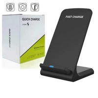 Wholesale 2 Coils W Wireless Charger Fast Qi Wireless Charging Stand Pad for iPhone Pro Max XS Samsung Note S10 S9 all Qi enabled Smartphones