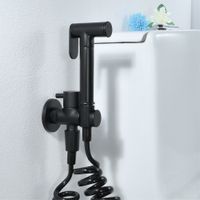Wholesale Black Bidet Faucets Toilet Spray Faucet Shower Sprayer WC m Telephone Telescopic Hose Wall Mounted Brass Bathroom Bidet Taps