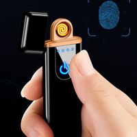 Wholesale creative utility electric USB rechargeable cigarett lighter Tungsten wire heater windproof metal blue black gold h18070