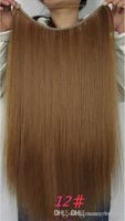 Wholesale Straight Wave Brazilian Human Hair No Clips Halo Flip in Hair Extensions pc G Easy Fish Line Hair Weaving Free DHL