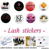 Wholesale Designs your Logo and custom for Private Sticker Label Used for Pretty Lashes Natural D and mm Mink Eyelashes False Lashes Drop Shipping