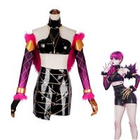 Wholesale Game LOL KDA Evelynn Cosplay Costume Catsuit Ladies PU Bodysuits Jumpsuits Outfit Full Set
