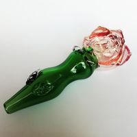Wholesale Rose Thick Glass Hand Pipes Tobacco Pipe Smoking Rig Amazing Design Dab Tools For Dry Herb Inch Length