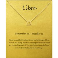 Wholesale Fashion Jewelry Constellation Libra Pendant Necklaces For Women Zodiac Chains Necklace Gold Silver Color Birthday Gift
