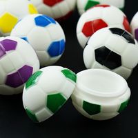 Wholesale Minis Non Stick soccer Silicone Jars Food Grade Silicone Containers Ball Shaped Storage Box Herbal Vaporizer Glass Bong Accessories