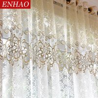 Floral Modern Sheer Tulle Curtain For Living Room Bedroom Kitchen Voile Sheer Curtains For Window Tulle Curtains Drapes