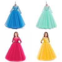 Le Ragazze Abito Principessa Dress 17 Design Solido Prom Dresses Mesh Kids Designer Vestiti Delle Ragazze Di Nozze Ragazza Di Fiore Pannello Esterno