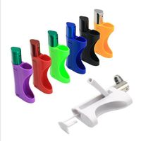 Wholesale Plastic smoking pipe Accessories with metal Bowl removable lighter Shell Holder Cigarette pipes Tools for dry herb Compressor Cream Whipper