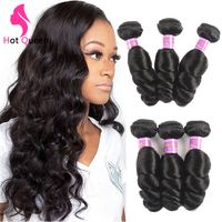 Wholesale 8A Brazilian Loose Wave Hair Bundles Deep Waves Virgin Human Hairs Wavy Bouncy Curly Wet Derun Weaves bundles Ishow