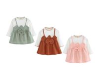 Wholesale Baby Girl Dresses Autumn Baby girls clothes princess girls dress BOW patchwork Kids Clothes Children Party dresses