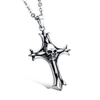 Wholesale Character Necklaces Cross Skull Stainless Steel Pendant Orthodox Individually Designer Accessories Men Boy Lobster Buckle Necklace Jewelry