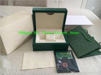 Wholesale Best Quality Christmas Gifts Green Watch Box Gift Case For Watches Booklet Card Tags And Papers In English Watches Boxes Handbag