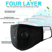 Wholesale Free DHL Half Face Anti Dust Mask Air Pollution Foldable Face Dust filters Masks Reusable with Valve Filters layer