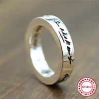 Wholesale s925 sterling silver ring personalized classic fashion couple style letters around the simple retro hipster jewelry