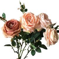 Wholesale one Europeam Single Long Stem Silk Angel Rose quot Simulation Melaleuca Roses for Wedding Home Decorative Artificial Flowers