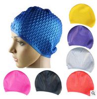 Wholesale new style water drop Swimming Caps adult Ear protection caps fashion Unisex Waterproof Flexible Swimming Head Cover bath hair caps