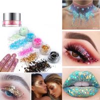 Wholesale Glitter Sequins Gel Color Bright Eye Shadow Sequin Gel Cream Flash Eye Makeup Shiny Nails DIY Body Beauty Lips Tint Cosmetic