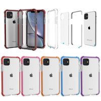 Wholesale Double Color Acrylic Phone Cases For iPhone Pro Max Mini XS MAX XR X Apple Plus SE Airbag TPU Hard Back Cover